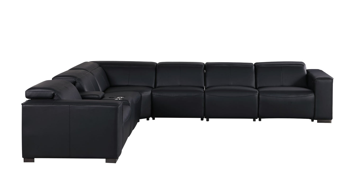 Global United 1208 Black 7PC Sectional