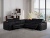 Global United 6111 5-Piece L-Shaped Power Sectional – Black