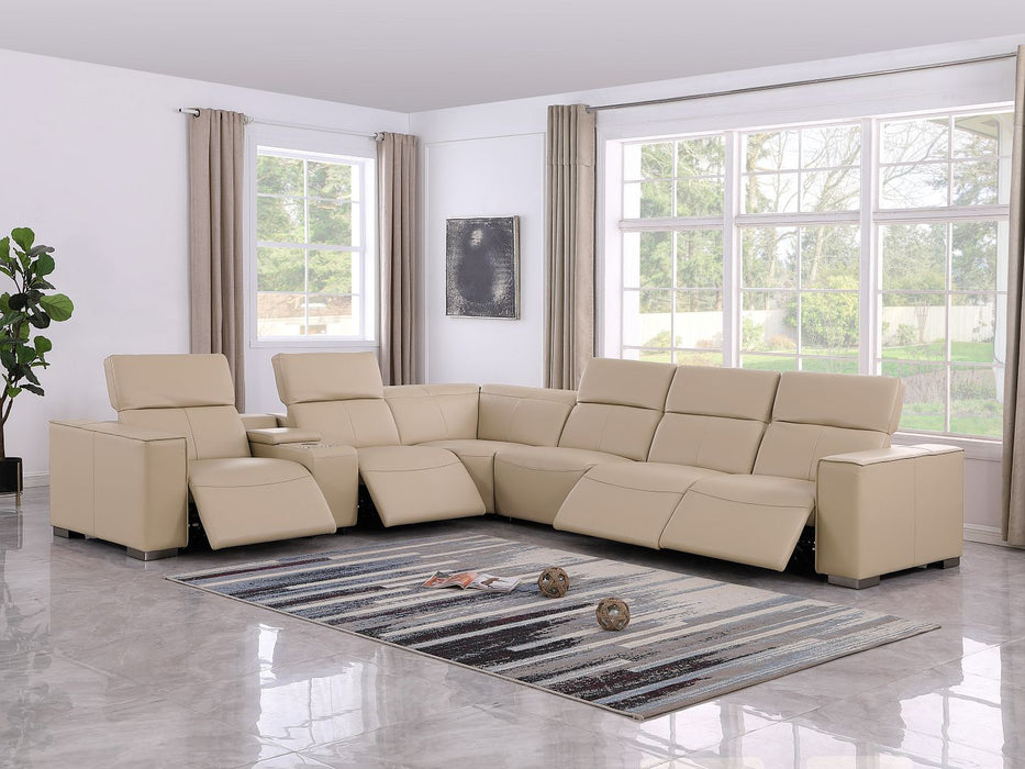 Global United 1208 Beige 7PC Sectional