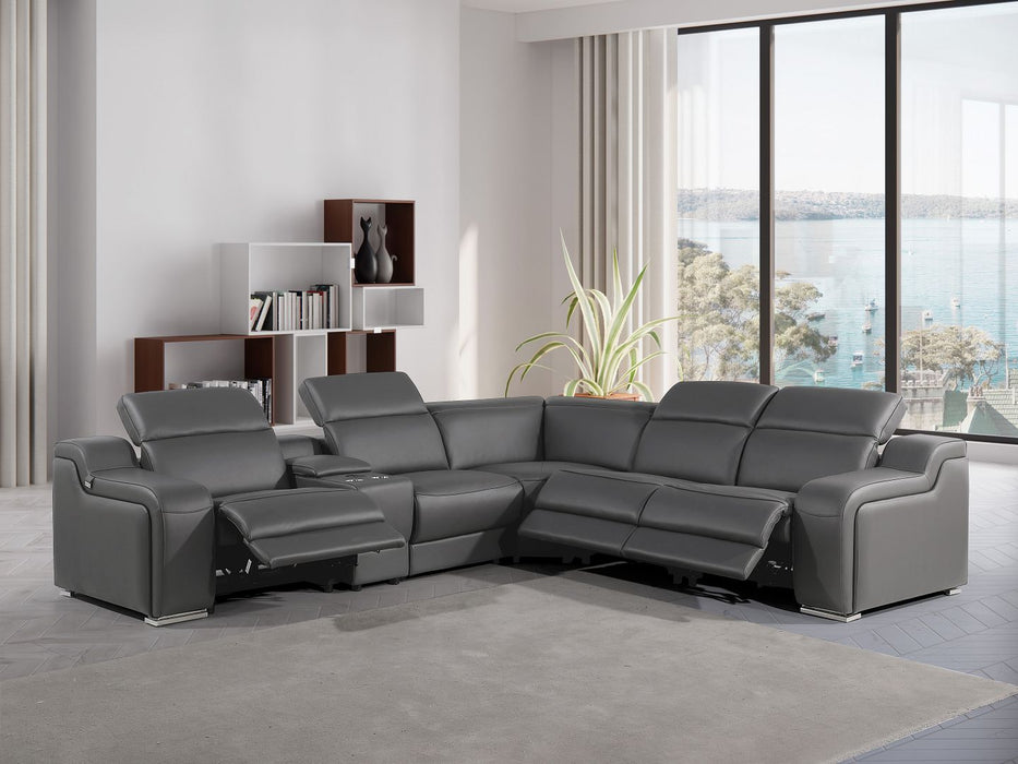 DivanItalia 1116 6pc Sectional – Dark Grey