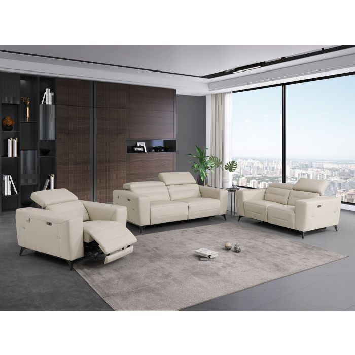 DivanItalia 989 3-Piece Reclining Set (Sofa, Loveseat & Chair) | Italian Leather