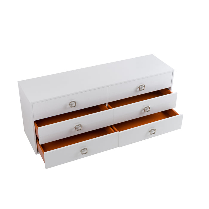 Victoria - Modern White Crocodile Dresser
