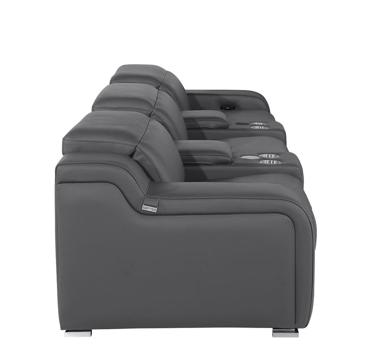 Global United 6111 L-Shaped Power Reclining Sectional | Genuine Leather