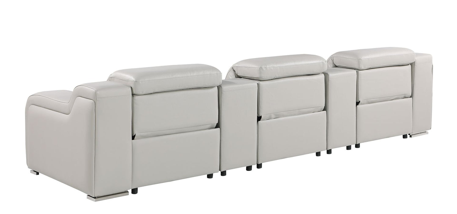 Global United 6111 L-Shaped Power Reclining Sectional | Genuine Leather