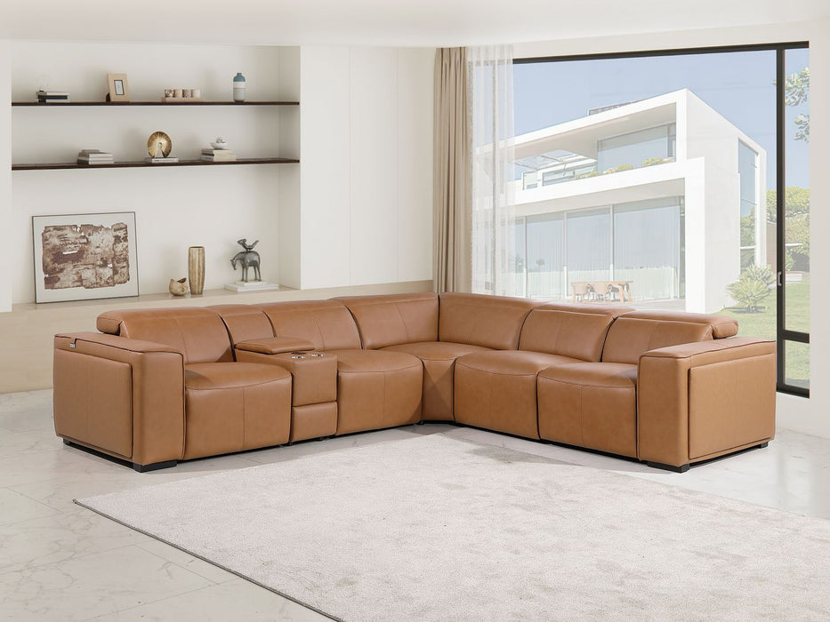 1224 Sectional - Cognac 6pc
