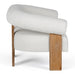 Aledo - Modern Off-White Fabric + Oak Loveseat
