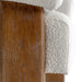 Aledo - Modern Off-White Fabric + Oak Loveseat