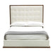 Amberlie - White Vegan Leather & Walnut Bed