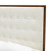 Amberlie - White Vegan Leather & Walnut Bed