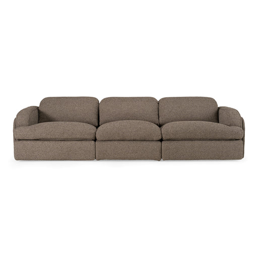 Ambler - Modern Brown Fabric Sofa w/ 2 Power Recliners