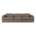 Ambler - Modern Brown Fabric Sofa w/ 2 Power Recliners