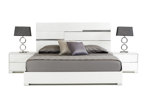 Eastern King Ancona Italian Modern White Bed