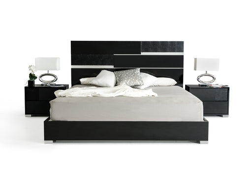 Eastern King Ancona Italian Modern Black Bed
