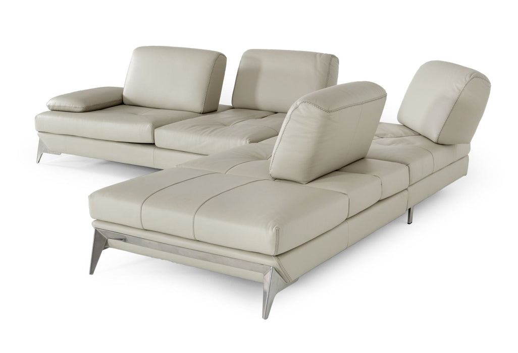 Andrea - Modern Grey Leather Sectional Sofa