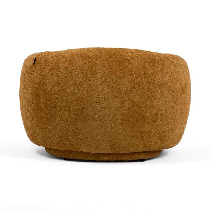 Andrew - Modern Orange Fabric Swivel Accent Chair