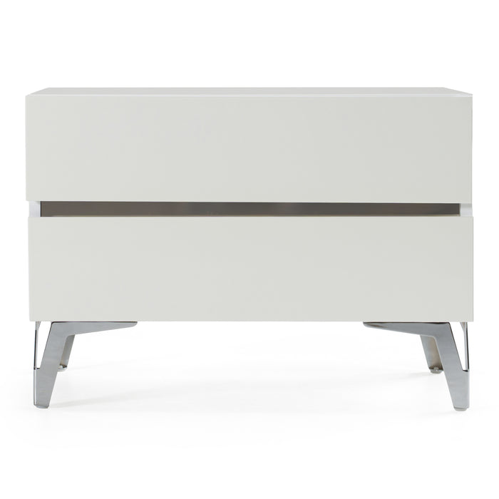 Angela - Italian Modern White Nightstand