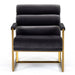 Anton - Modern Grey Velvet + Brass Accent Chair