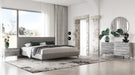 Aria - Italian Modern Multi Grey Bed and Two Nightstands