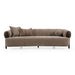 Arnaud Modern Tan Fabric and Brown Oak Sofa