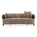 Arnaud - Modern Tan Fabric + Brown Oak Loveseat Sofa