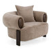 Arnaud Modern Tan Fabric and Brown Oak Accent Chair