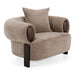Arnaud - Modern Tan Fabric + Brown Oak Accent Chair