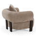 Arnaud tan fabric brown oak accent chair - detail