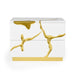 Aspen Modern Wide White and Gold Nightstand