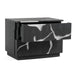Aspen - Modern Matte Brown Ash & Silver Nightstand