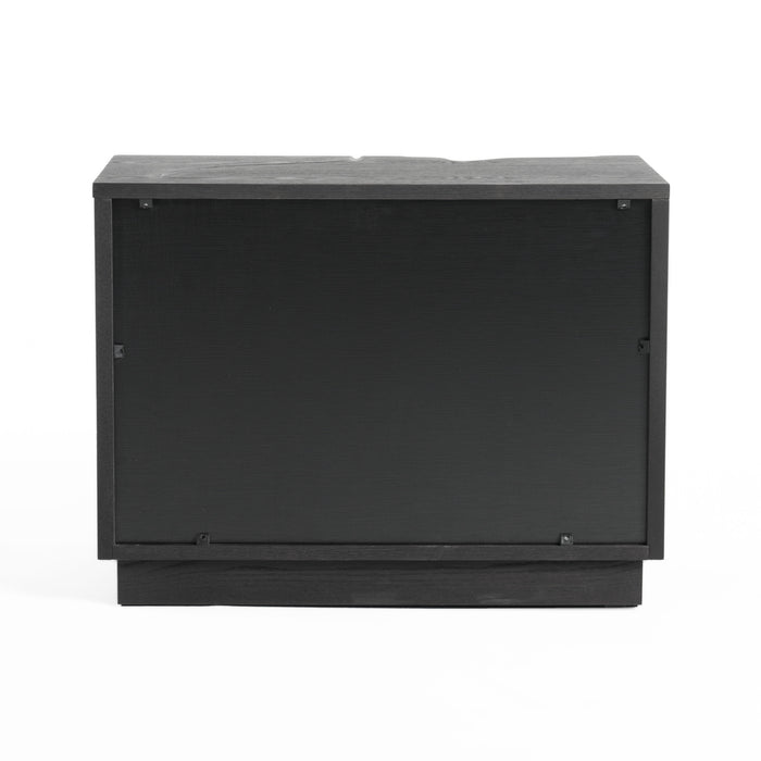 Aspen - Modern Matte Brown Ash & Silver Nightstand