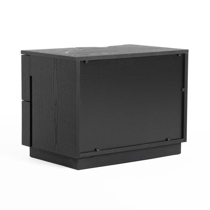 Aspen - Modern Matte Brown Ash & Silver Nightstand