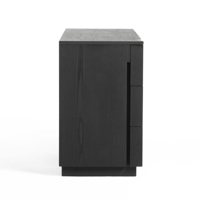 Aspen - Modern Matte Brown Ash & Silver Dresser