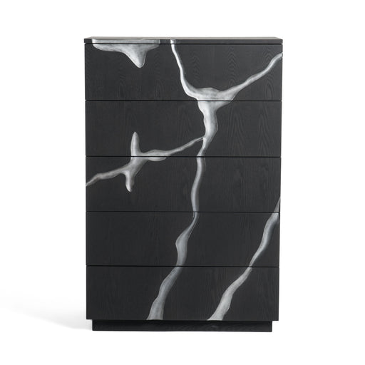 Aspen - Modern Matte Brown Ash & Silver Chest
