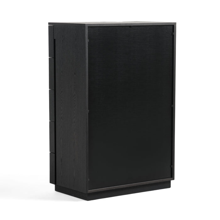Aspen - Modern Matte Brown Ash & Silver Chest