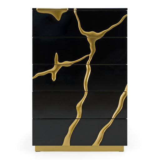 Aspen - Modern Black & Gold Wide Chest