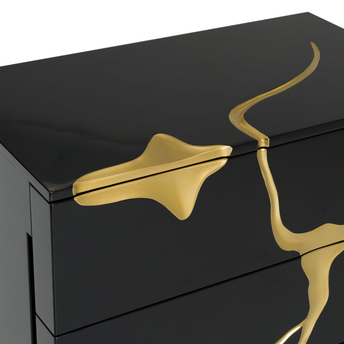Aspen - Modern Black & Gold Wide Chest