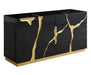 Aspen - Modern Black + Gold 4-Piece Bedroom Set