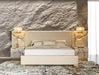 Aspen - Glam Beige Bonded Leather & Gold Bed