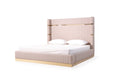Sterling - Queen Modern Beige + Gold Bed + Nightstands