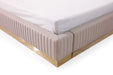 Sterling - Queen Modern Beige + Gold Bed + Nightstands