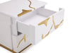 Sterling - Queen Modern Beige + Gold Bed + Nightstands