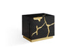 Aspen - Eastern King Modern Black + Gold Bed + Nightstands