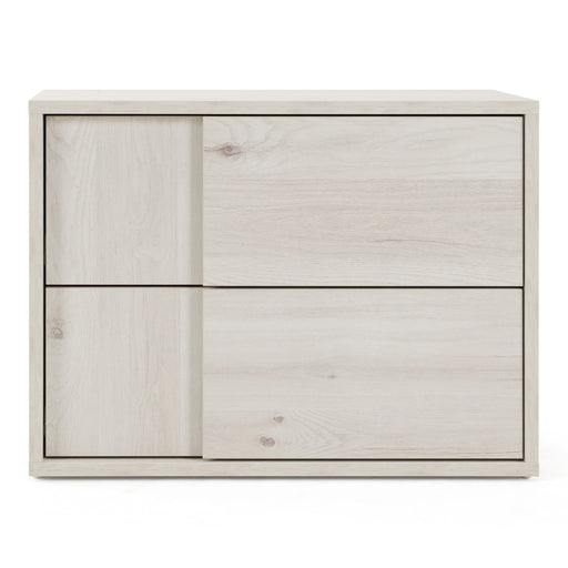 Asus - Italian Modern White Washed Oak Nightstand