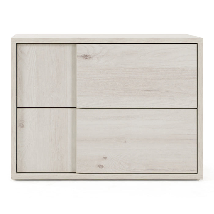 Asus - Italian Modern White Washed Oak Nightstand