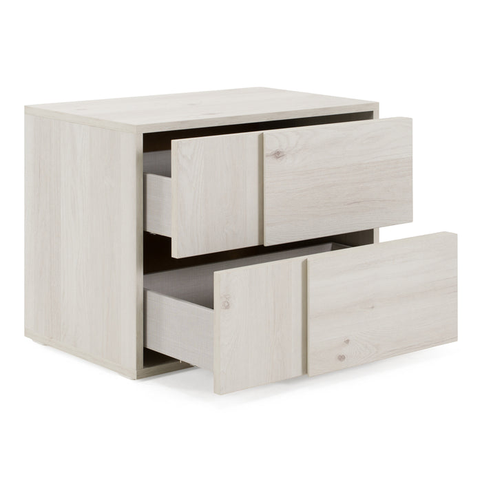 Asus - Italian Modern White Washed Oak Nightstand