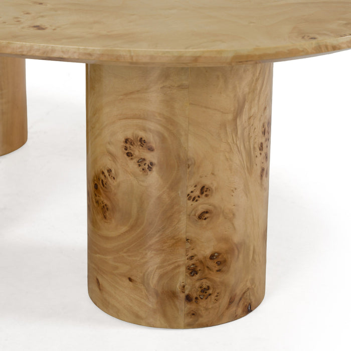 Avril burl freeform coffee table