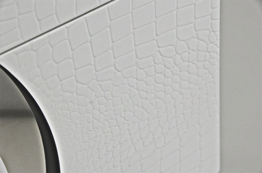 Ovidius - Modern White Crocodile Lacquer Bed