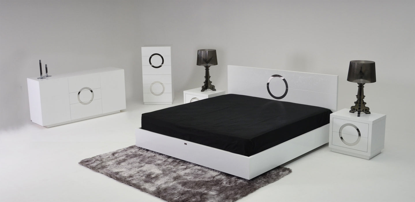 Ovidius - Modern White Crocodile Lacquer Bed