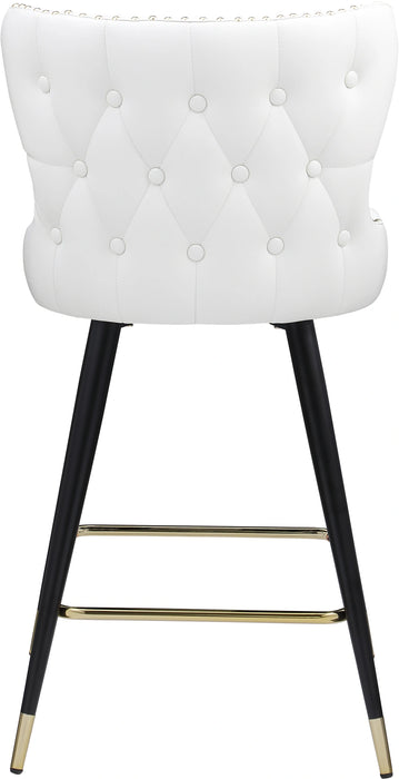Hendrix White Faux Leather Counter/Bar Stool