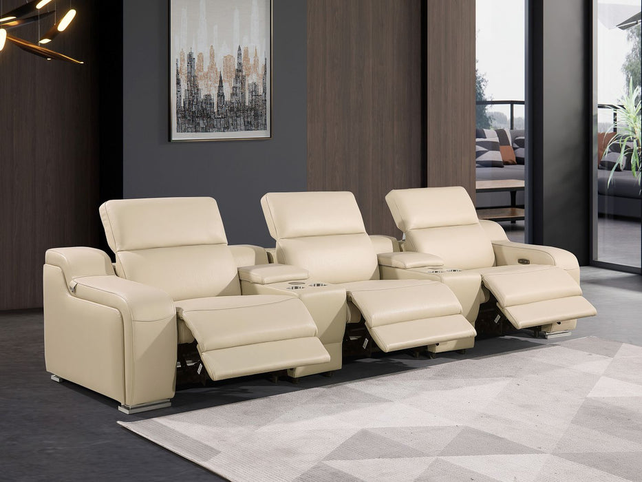Global United 6111 L-Shaped Power Reclining Sectional | Genuine Leather